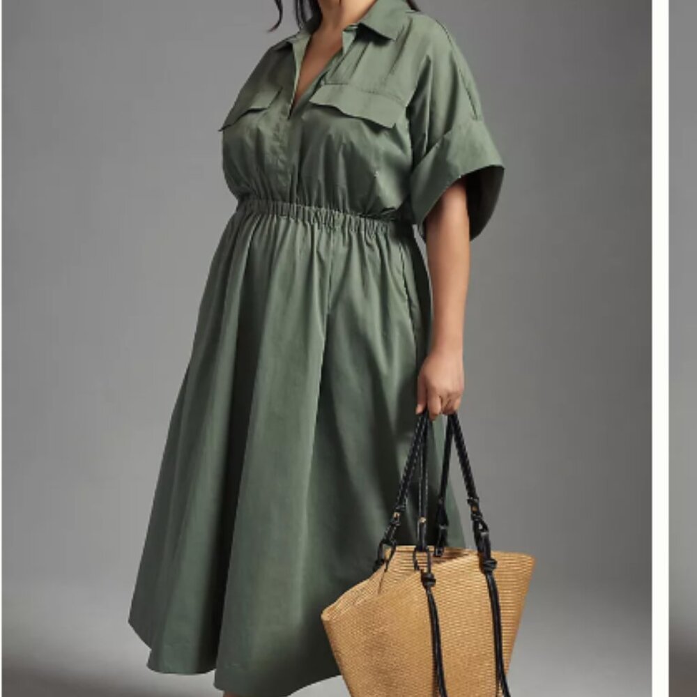 101. Anthropologie Maeve Utility Shirt Dress